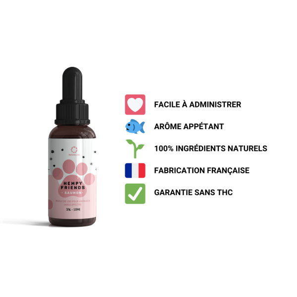 Huile CBD animaux 3% saumon | NOVALOA