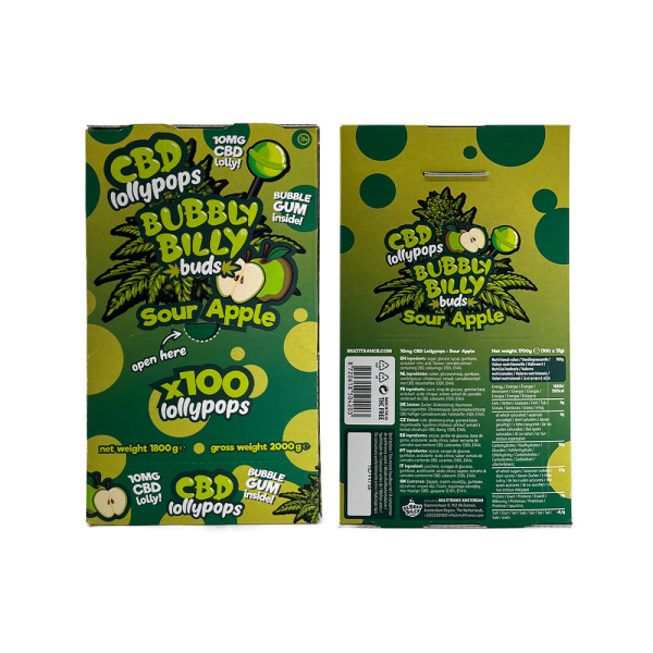 Sucette CBD pomme - 100 pcs | BUBBLY BILLY