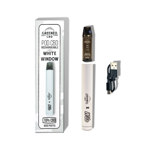 Vape pen CBD 10% White Window | GREENEO sans nicotine