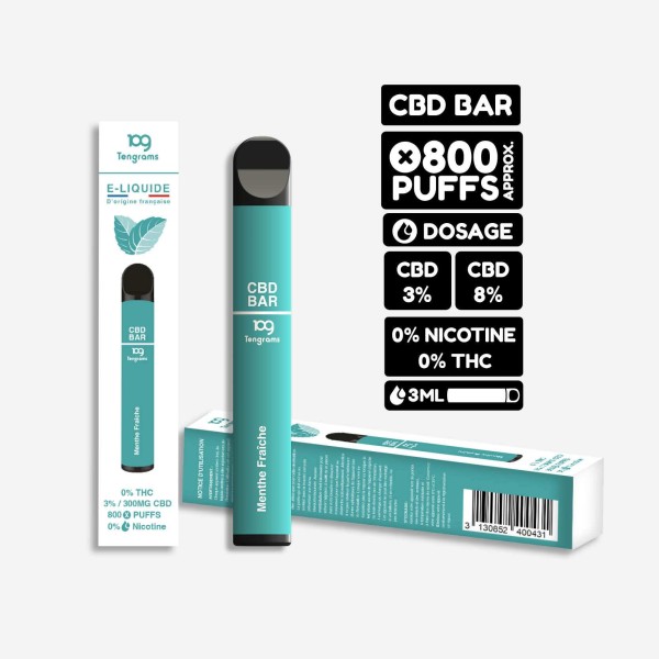 Puff Tengrams 300mg CBD Menthe Fraîche 800 bouffées