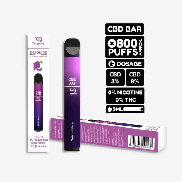 Puff Tengrams 300mg CBD Raisin Glacé 800 bouffées