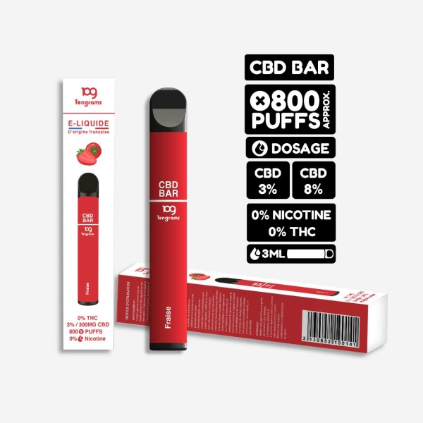 Puff Tengrams 800mg CBD Fraise 800 bouffées