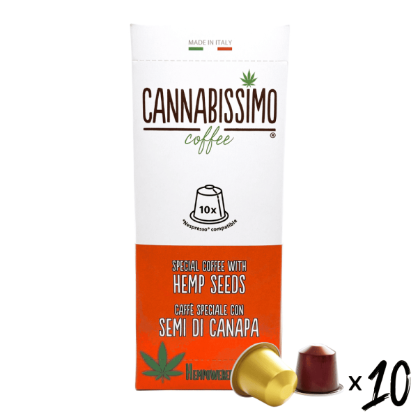 Café aux graines de chanvre Cannabissimo - 10 capsules