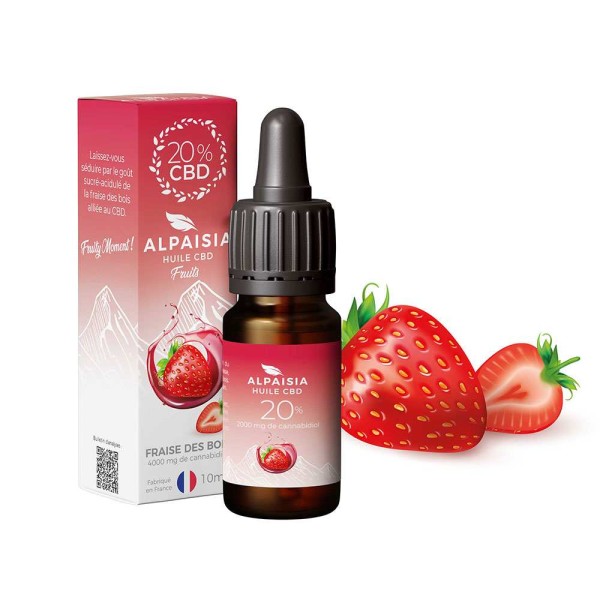 Huile CBD 20% broad spectrum fraise | ALPAISIA